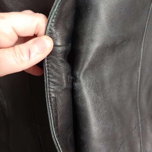 Wilsons Leather Pelle Studio Black Button Front Leather Jacket Size Women's Smal - Picture 7 of 16